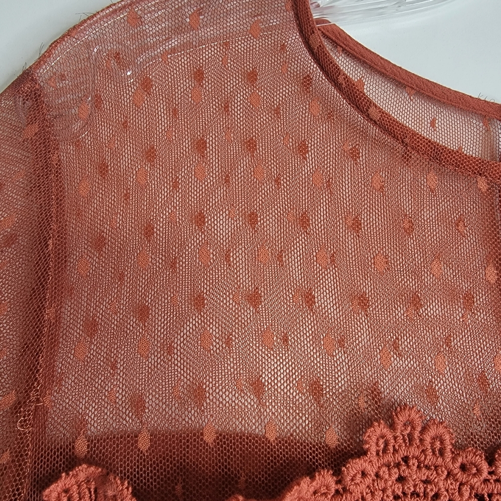 Francesca Brinley Lace/Cloth Shift Dress (M) - Picture 6 of 12